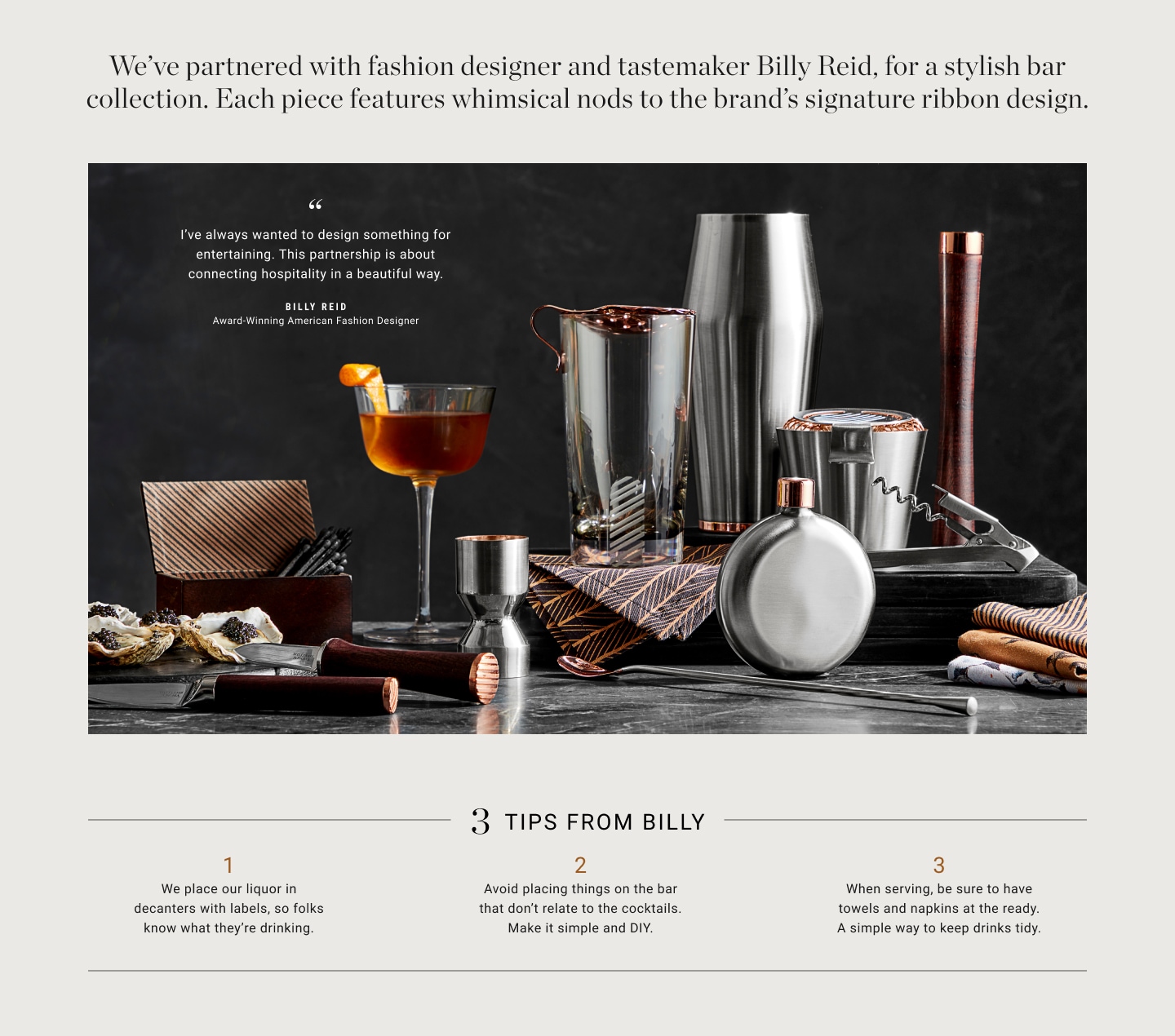 Williams Sonoma x Billy Reid