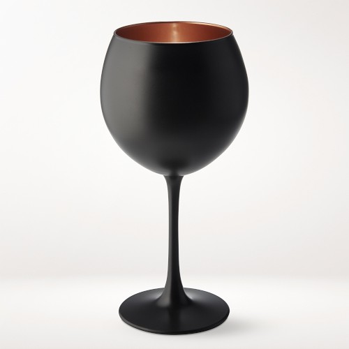 Black Matte & Copper Wine Glasses, Set of 4