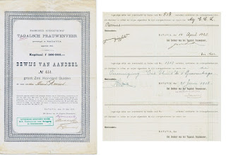 Tagalsch Prauwenveer stock certificate mentions ownership transfers on rear