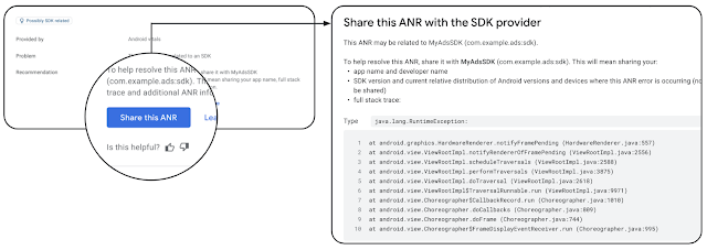 Sare crash or ANR data with SDK owners in Play Console