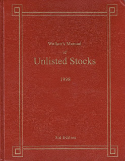 Walker's Manual of Unlisted Stocks, book cover of the third 1998 edition