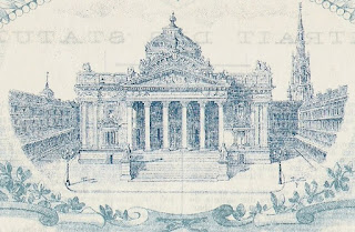 vignette of the Brussels Stock Exchange on a share of the Banque Auxiliaire de la Bourse