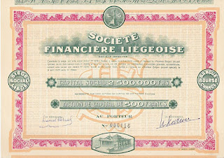 Société Financière Liégeoise, share of 500 Francs, 1925