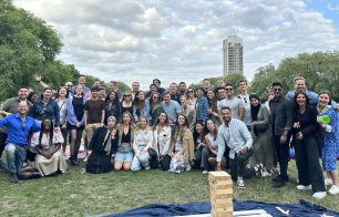 Employees spending time together outside of the office