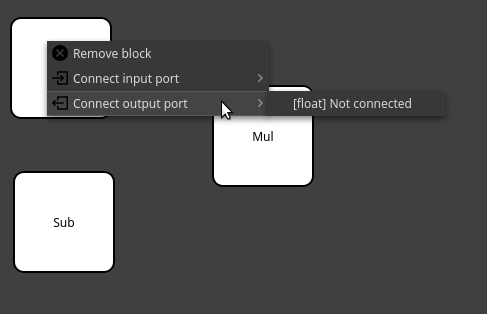 Connecting blocks example