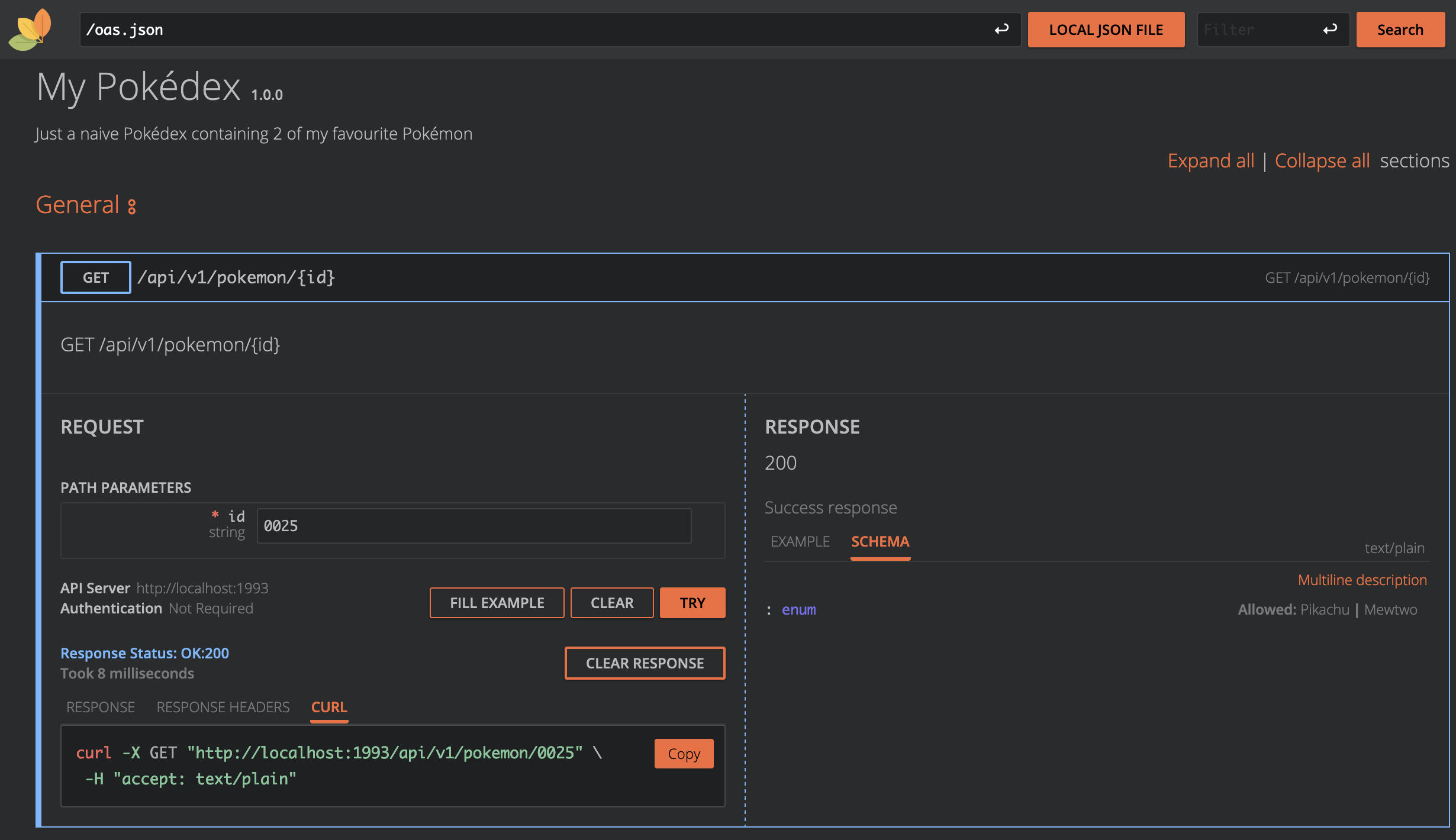 Open API Spec example