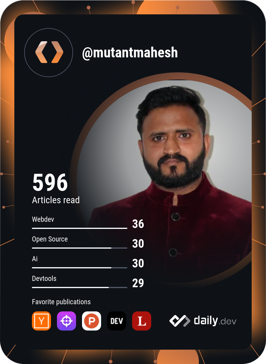 Mahesh Sankhala's Dev Card