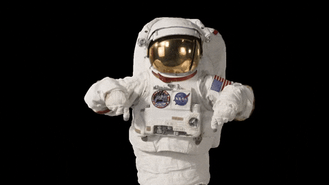 Astronaut pointing downwards GIF