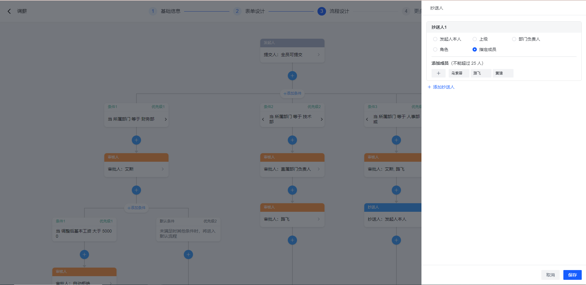 抄送节点设置