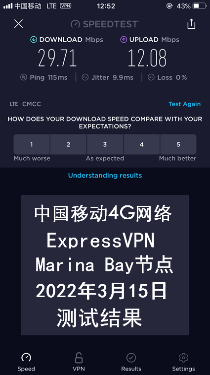 iPhone ExpressVPN节点测速