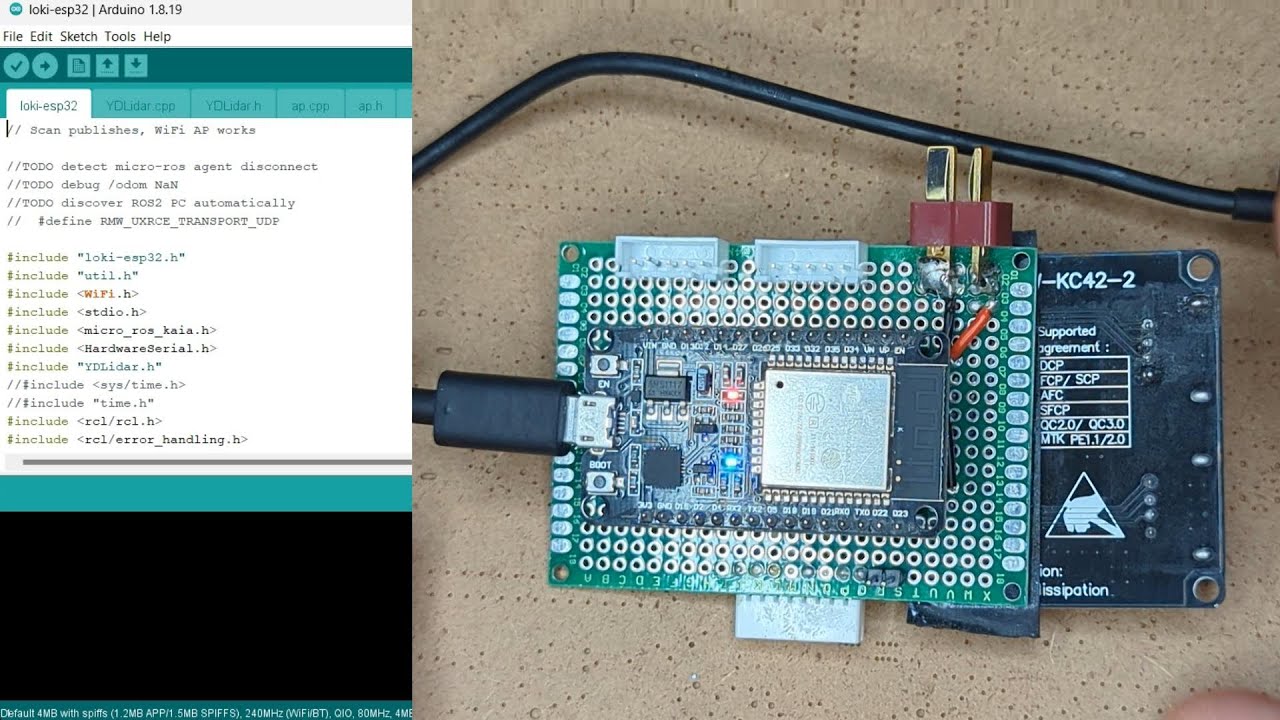 Robot Arduino firmware, ROS2/Docker PC setup instructions video