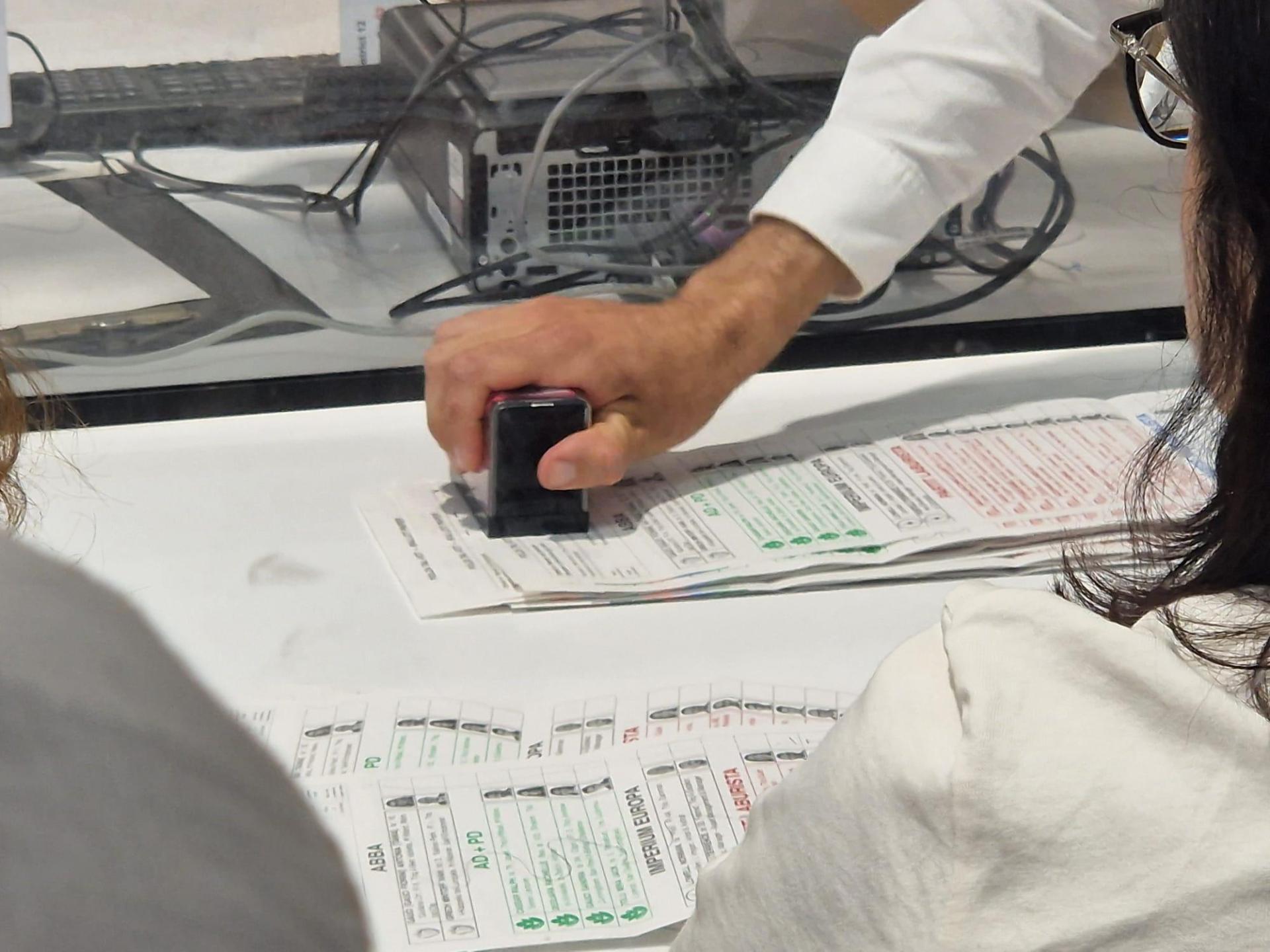 A potentially spoiled vote being stamped. Photo: Jonathan Borg