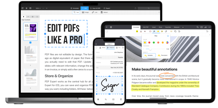 The go-to PDF editor <span>for iPhone, iPad and Mac</span>