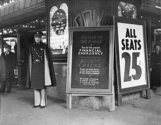 Great Depression: bank holiday