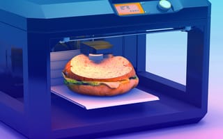 A 3D-Printed Sandwich being printed in a 3D food printer.