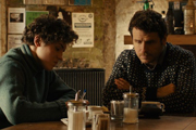 Down Dog. Image shows from L to R: Sam (Dylan Llewellyn), Frank Clayton (Jason Durr)