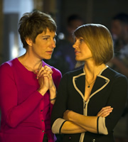 Episodes. Image shows from L to R: Beverly Lincoln (Tamsin Greig), Carol Rance (Kathleen Rose Perkins). Copyright: Hat Trick Productions / BBC