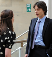 Monday Monday. Image shows from L to R: Sally (Morven Christie), Michael (Rupert Evans). Copyright: TalkbackThames