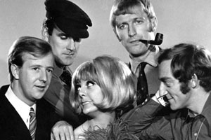 At Last The 1948 Show. Image shows from L to R: Tim Brooke-Taylor, John Cleese, Aimi MacDonald, Graham Chapman, Marty Feldman. Copyright: Rediffusion London