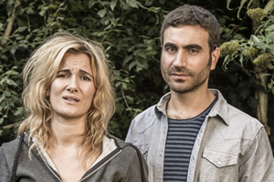 The Pact. Image shows from L to R: Amy Watson (Sarah Solemani), Andy (Brett Goldstein). Copyright: BBC