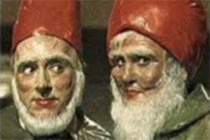 The Gnomes Of Dulwich. Image shows from L to R: Small (Hugh Lloyd), Big (Terry Scott). Copyright: BBC