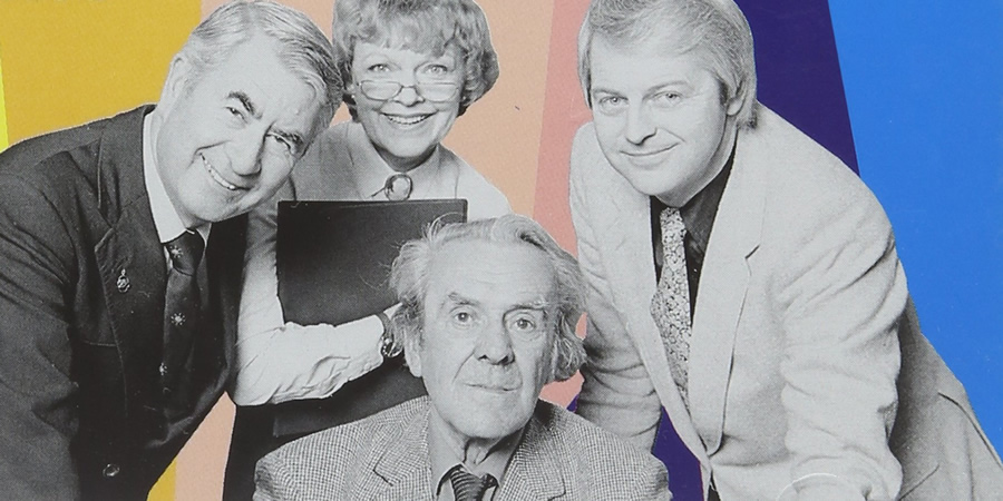 It Sticks Out Half A Mile. Image shows from L to R: Bert Hodges (Bill Pertwee), Miss Perkins (Vivienne Martin), Arthur Wilson (John Le Mesurier), Frank Pike (Ian Lavender). Copyright: BBC