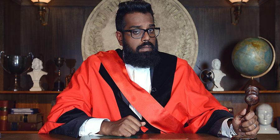 Judge Romesh. Romesh Ranganathan. Copyright: Hungry Bear Media