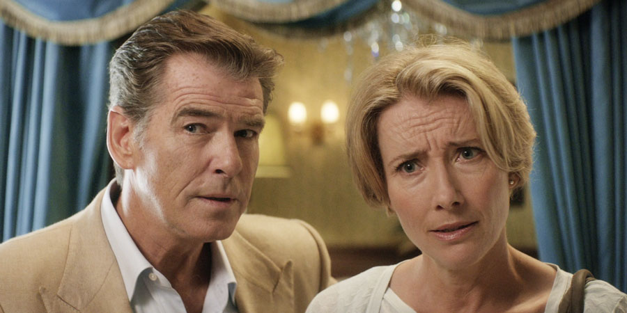 The Love Punch. Image shows from L to R: Richard (Pierce Brosnan), Kate (Emma Thompson)