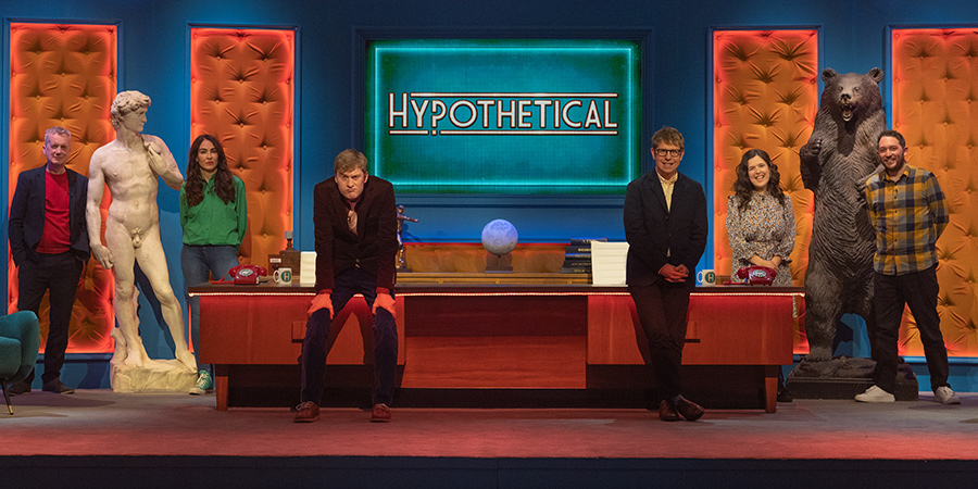 Hypothetical. Image shows from L to R: Frank Skinner, Esther Manito, James Acaster, Josh Widdicombe, Rosie Jones, Jon Richardson