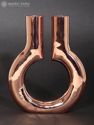 6" Rose Gold Plated Designer Candle Holder