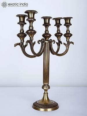 14" Vintage Style Candelabra in Brass