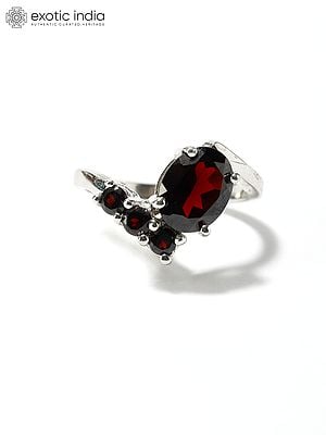 Designer Faceted Garnet Ring