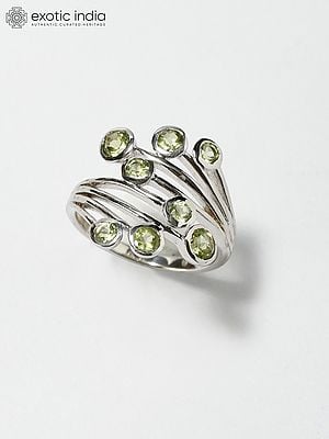 Stylish Faceted Peridot Ring