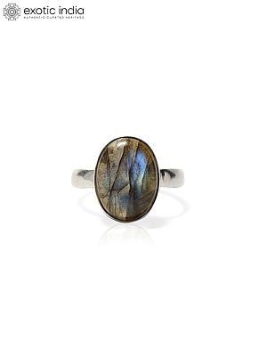 Oval Cut Labradorite Ring