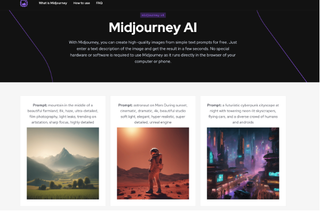 Midjourney lading page