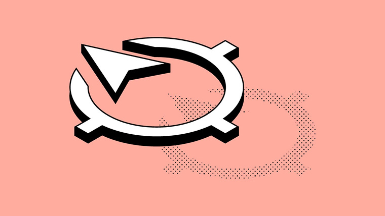 Illustration of a navigation compass