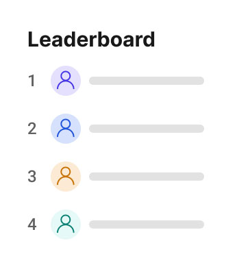 UI example of the Intellum platform showing a user challenge leaderboard