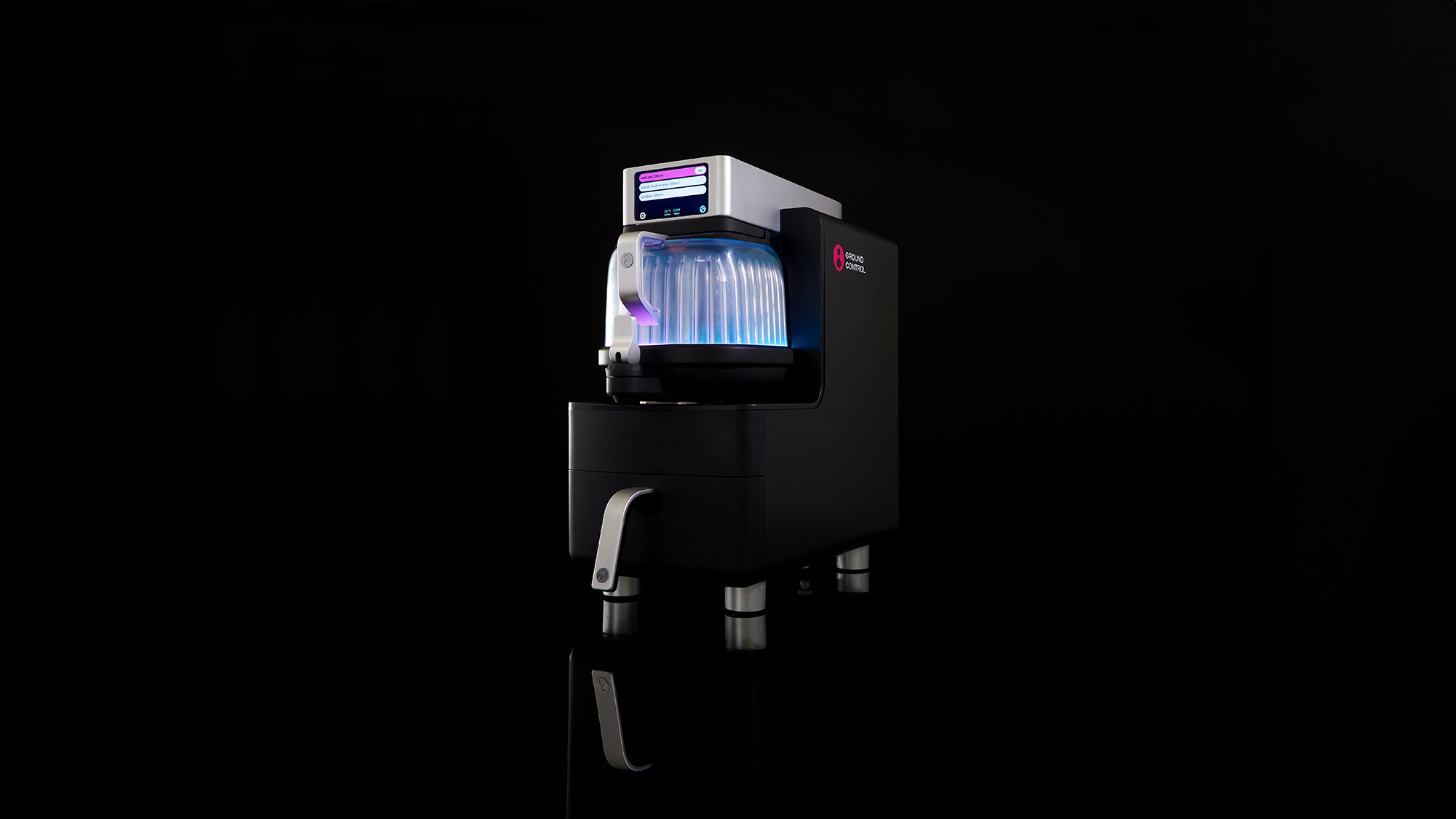 Discover Ground Control's next-gen coffee brewer. A blend of electrical engineering, mechanical design, and minimalism for optimal counter space use.