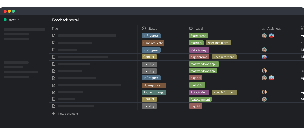 Feedback portal with Boost Note