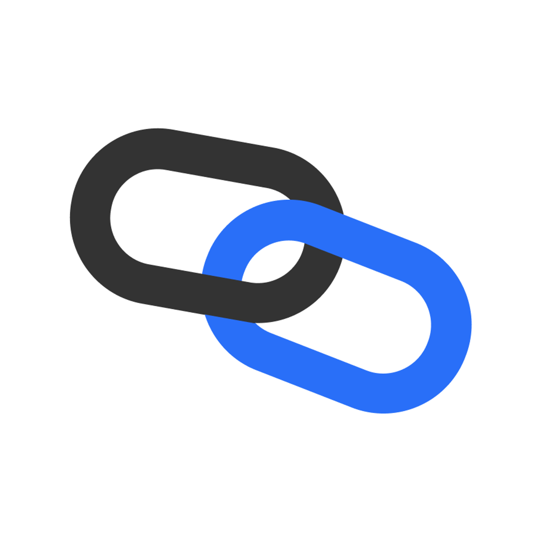 A chain link and LinkerFlow written in black and blue