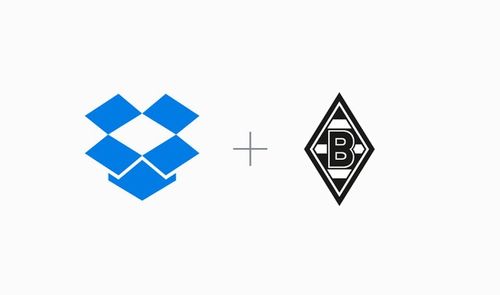 Dropbox とボルシア メンヘングラートバッハのロゴ