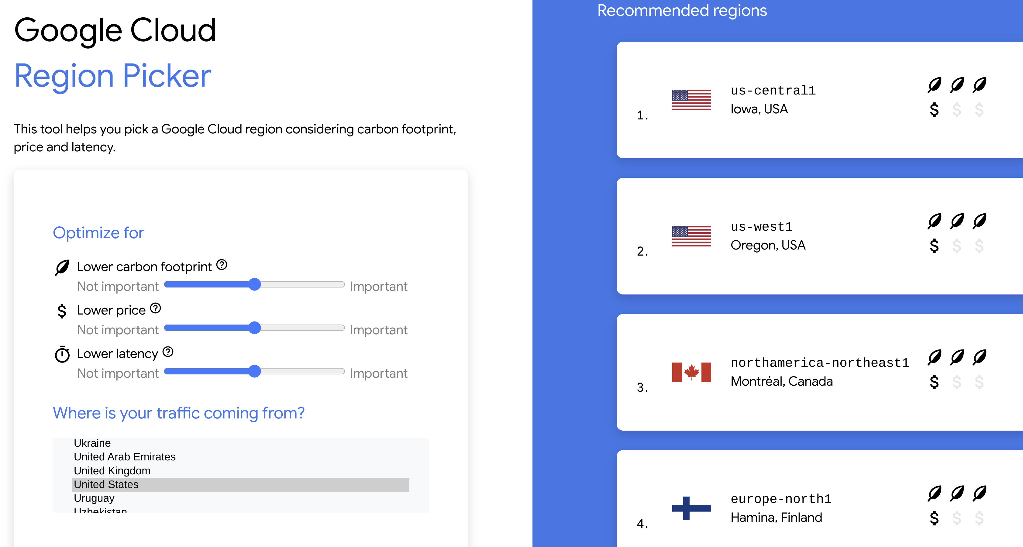 cloud region picker