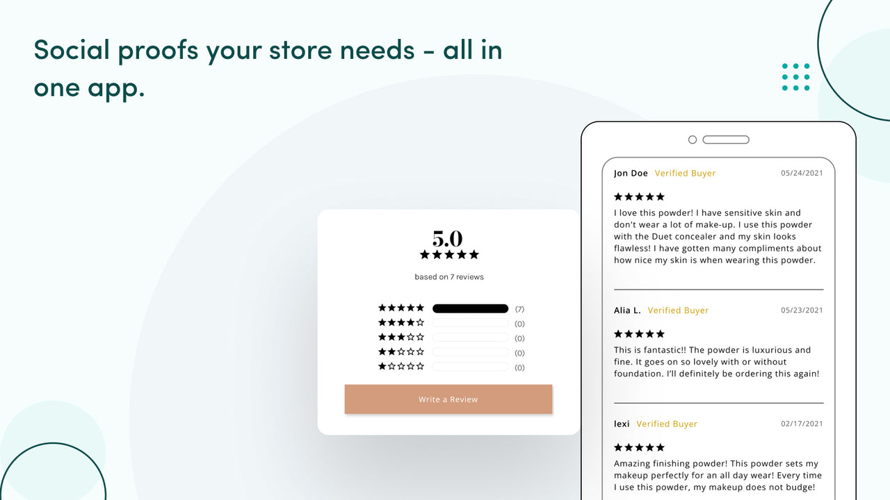 Social proofs your store needs in the form of product reviews.