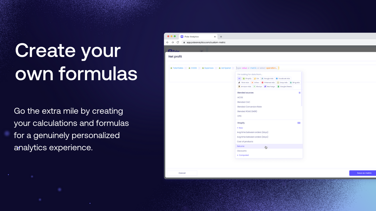 Create your own formulas