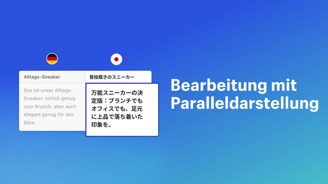 Bearbeitung mit Paralleldarstellung