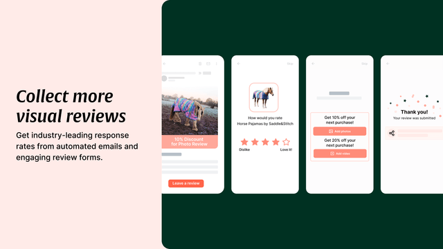 Indsaml flere visuelle anmeldelser med automatiserede e-mails og anmeldelsesformular