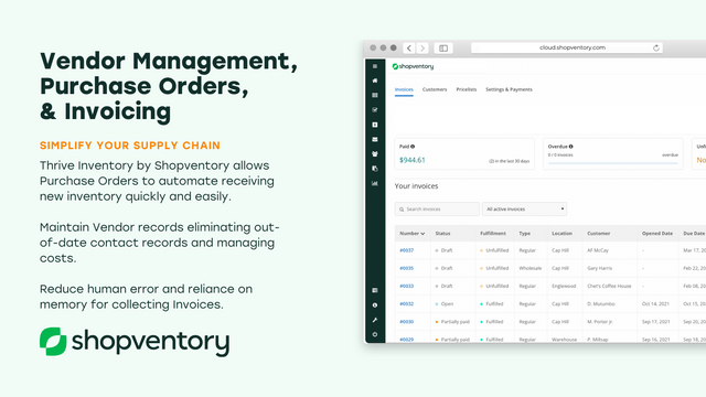 Vendor management, invoices and purchase order explanation