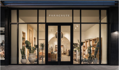 Parachuteというブランドの大規模な小売ストアフロント