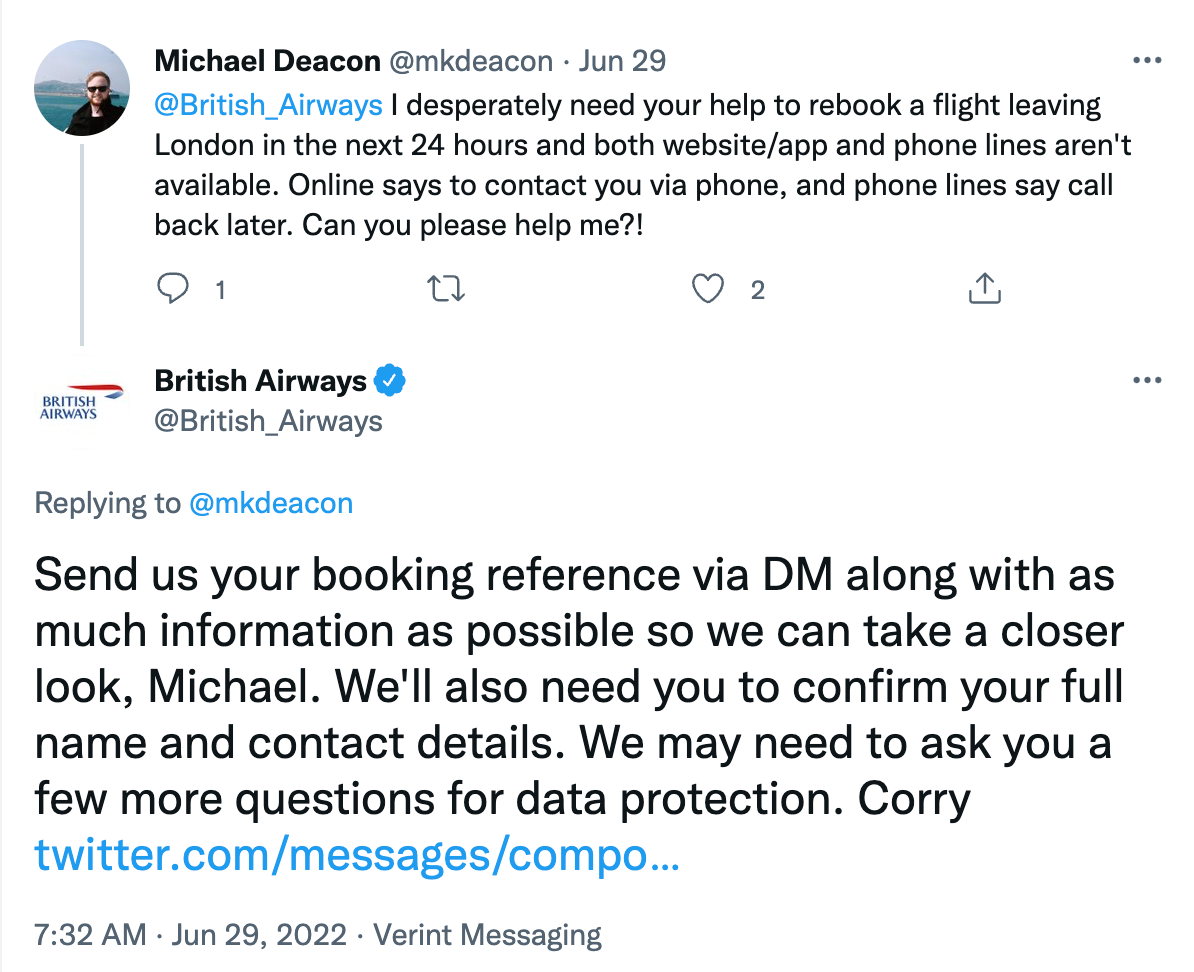 british airways community management