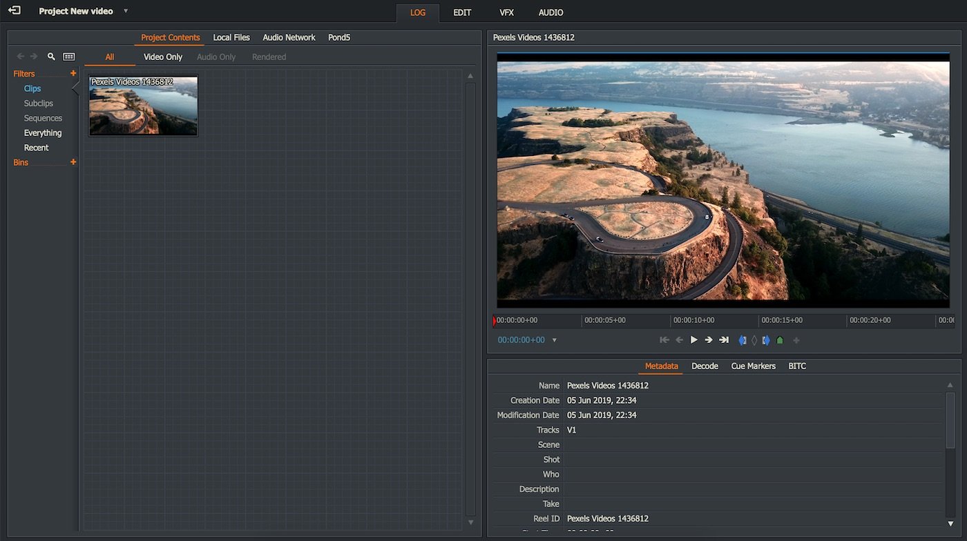 Lightworks video editor